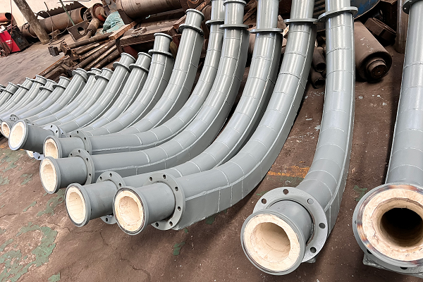 背覆式90°內(nèi)襯耐磨陶瓷彎頭